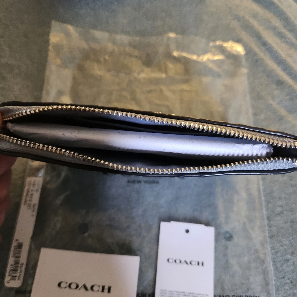 Coach Pastel Blue Embossed Pouch - Picture 2 of 3